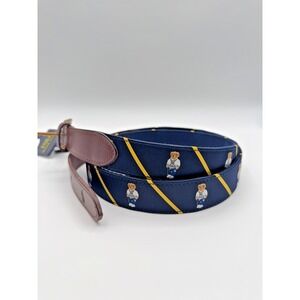 Polo Ralph Lauren Polo Bear Size 42 Adjustable Belt w/Stripes /Navy Preppy Bear‎